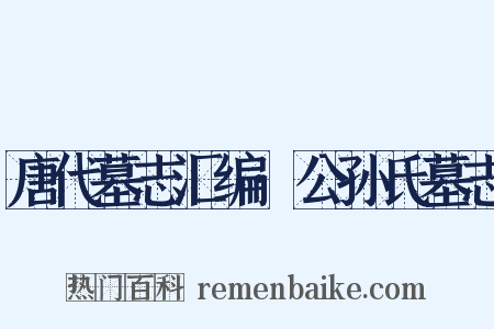 唐代墓志汇编·公孙氏墓志是什么意思的图片